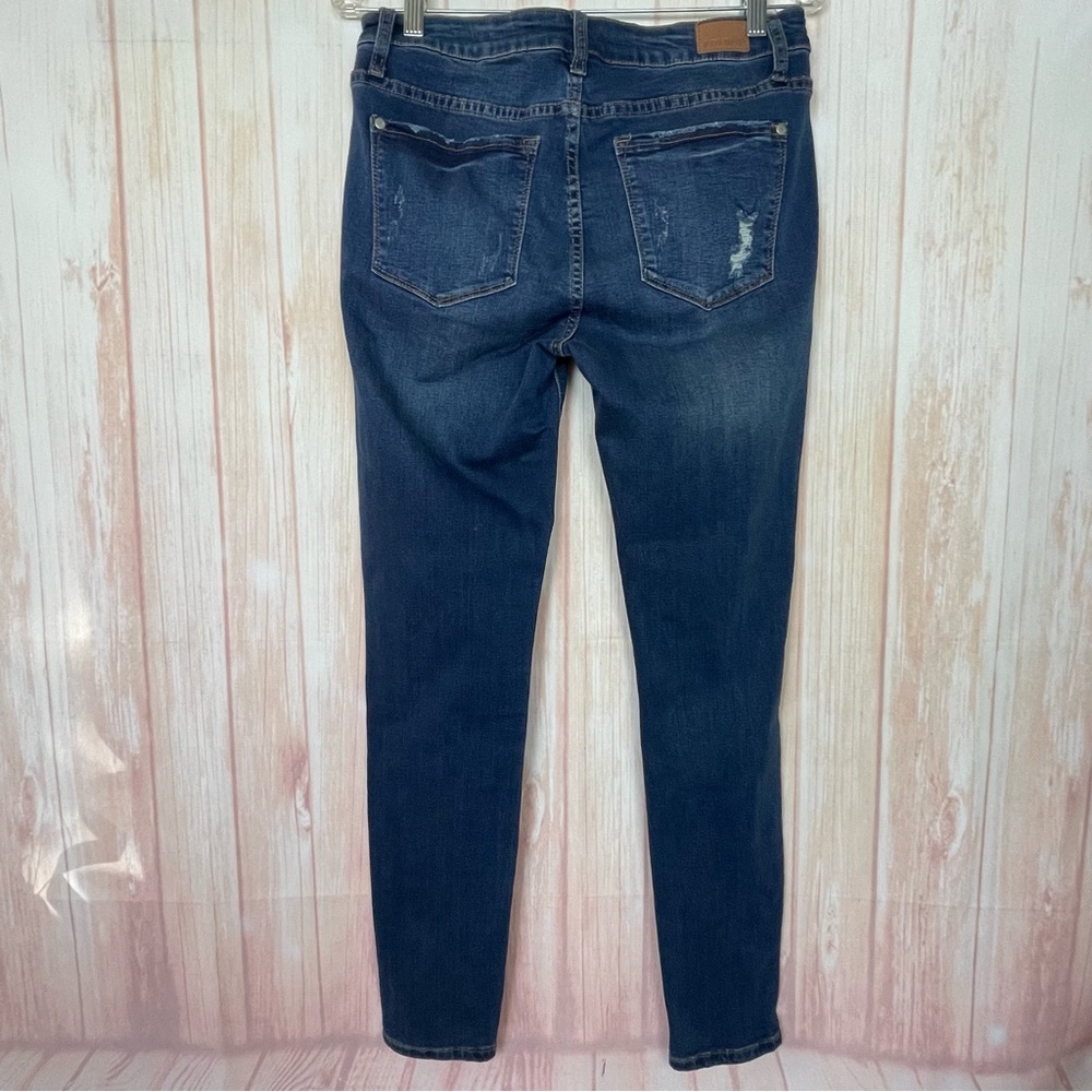 Judy Blue Dark Wash Distressed Denim Skinny Fit Jeans (11/30)
